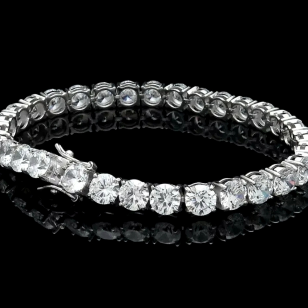 5 Mm Round Cut Tennis Bracelet with CZ Stones in  6" length.
